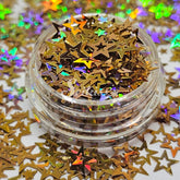 Gold Retro Stars Shape Glitter - Gold Glitter